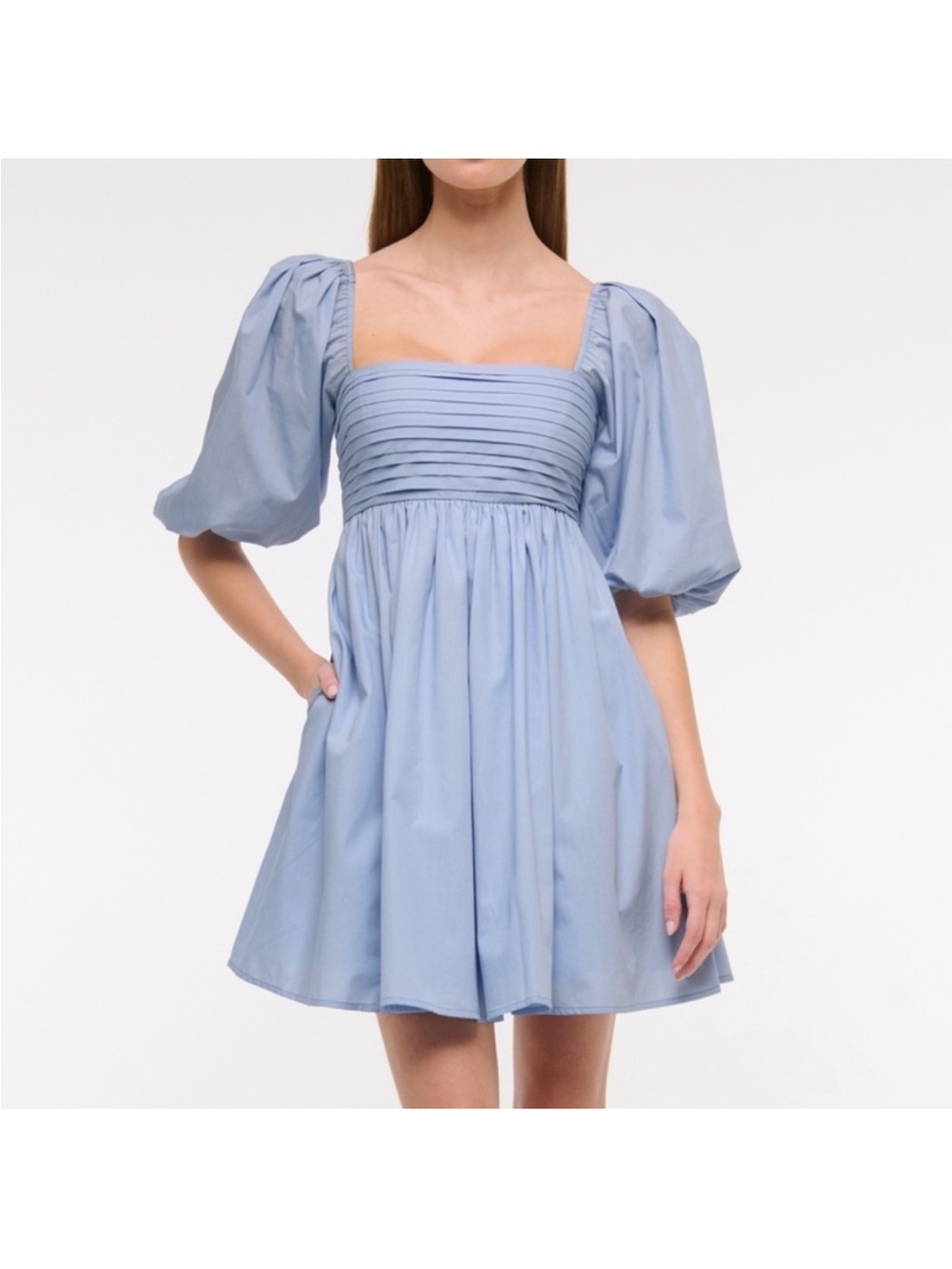 Abercrombie Women's Emerson Poplin Puff Sleeve Mini dress